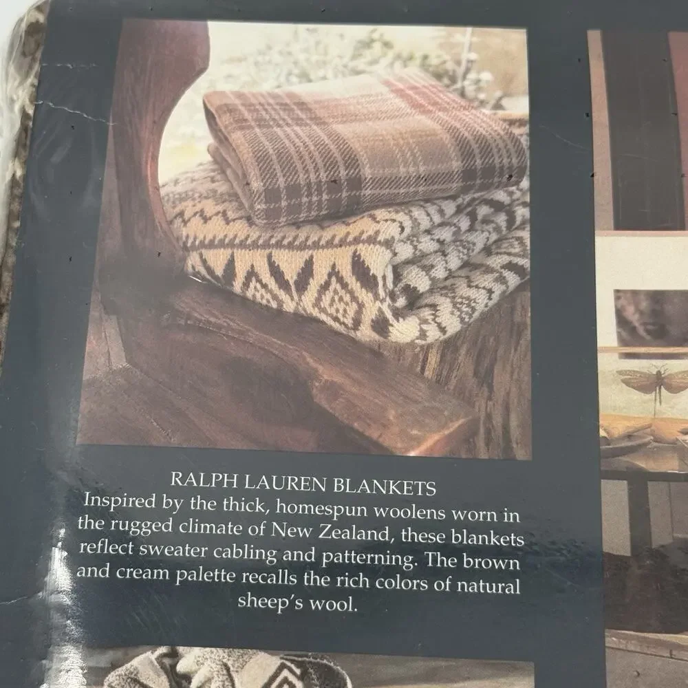 Ralph Lauren Vtg Full Flat Sheet Nazomi Cotton 200 Thread Count Geometrical